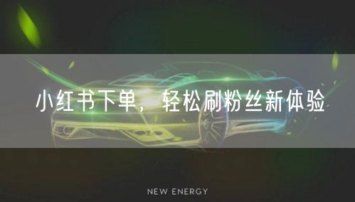 小红书下单，轻松刷粉丝新体验