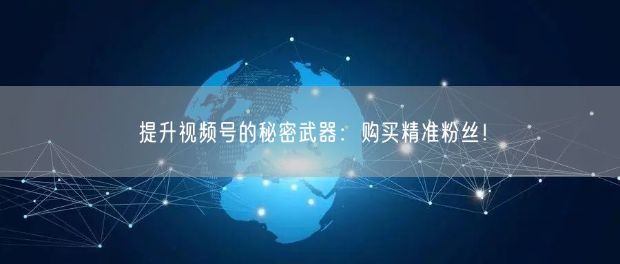 提升视频号的秘密武器:购买精准粉丝!