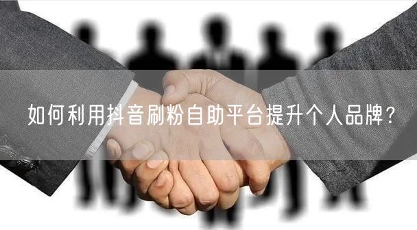 如何利用抖音刷粉自助平台提升个人品牌?