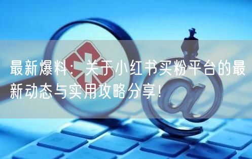 最新爆料：关于小红书买粉平台的最新动态与实用攻略分享！