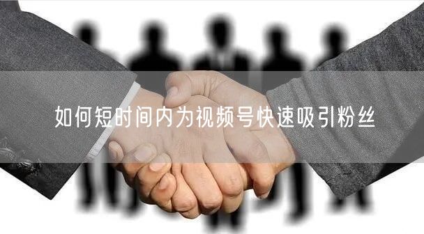 如何短时间内为视频号快速吸引粉丝