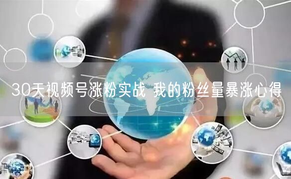 30天视频号涨粉实战 我的粉丝量暴涨心得