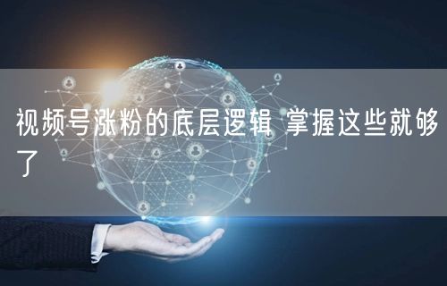 视频号涨粉的底层逻辑 掌握这些就够了